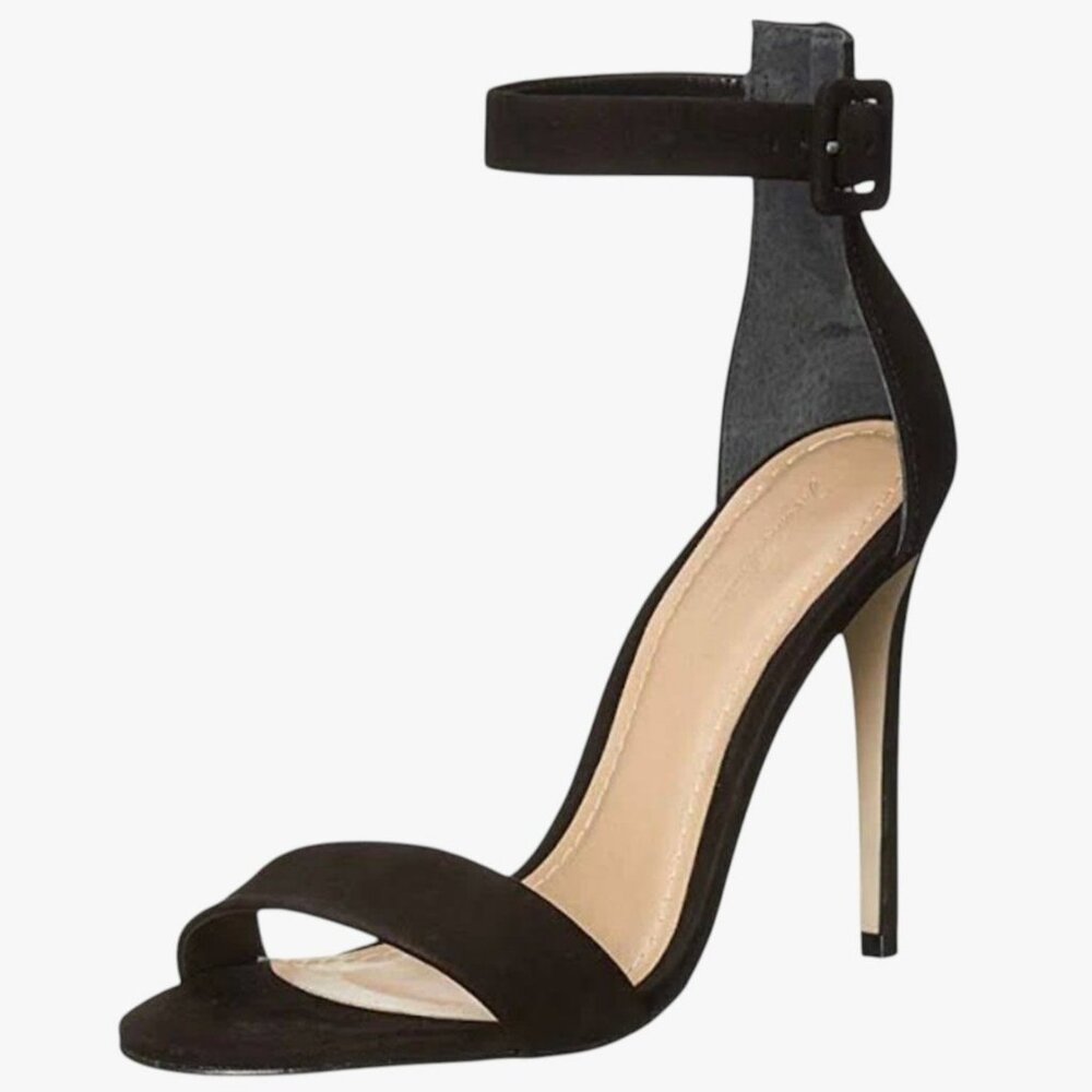 Massimo Matteo Ankle Strap Heeled Sandal 8 Stiletto Leather Sexy Glam Formal